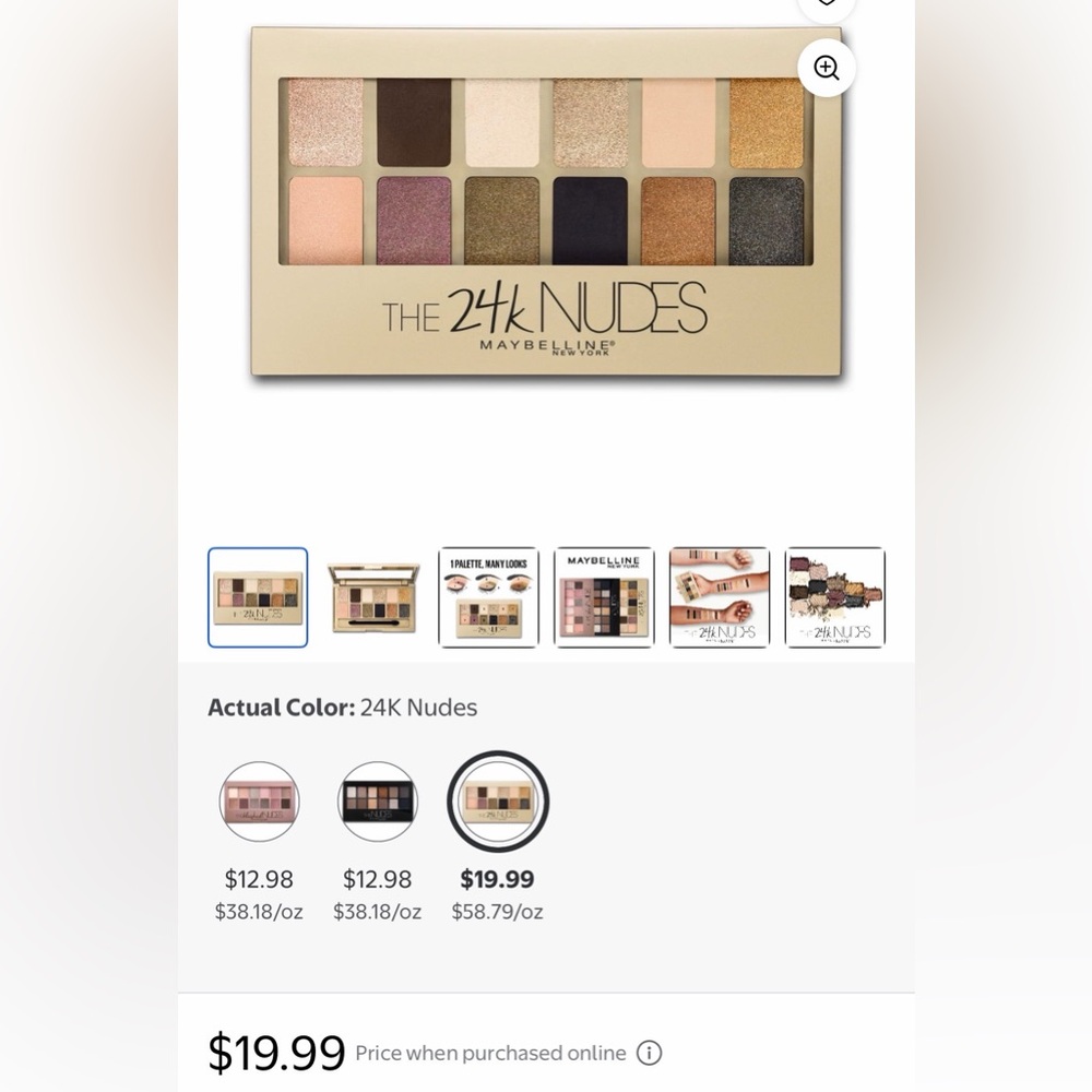 Maybelline The 24K Nudes Eyeshadow Palette - New - Picture 3 of 5